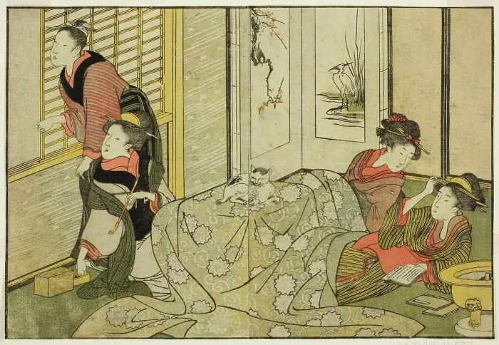 Framed Print : Interior Scene on a Snowy Day, from the illustrated book Picture Book: Flowers of the Fou... 1801. Creator: Kitagawa Utamaro. Interior Scene on a Snowy Day, from the illustrated book Picture Book: Flowers of the Fou... 1801 Framed Print : Interior Scene on a Snowy Day, from the illustrated book Picture Book: Flowers of the Fou... 1801. Creator: Kitagawa Utamaro. Interior Scene on a Snowy Day, from the illustrated book Picture Book: Flowers of the Fou... 1801