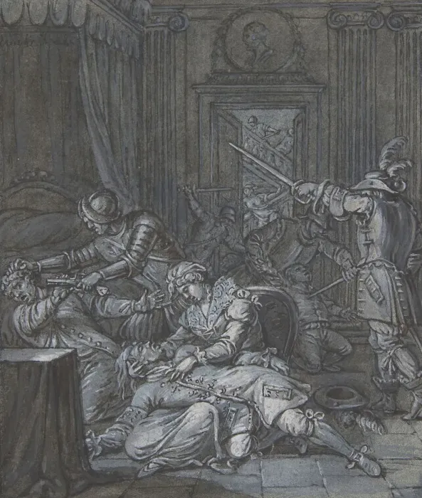 Framed Print : Interior scene with soldiers pillaging, 17th century. Creator: Unknown Framed Print : Interior scene with soldiers pillaging, 17th century. Creator: Unknown