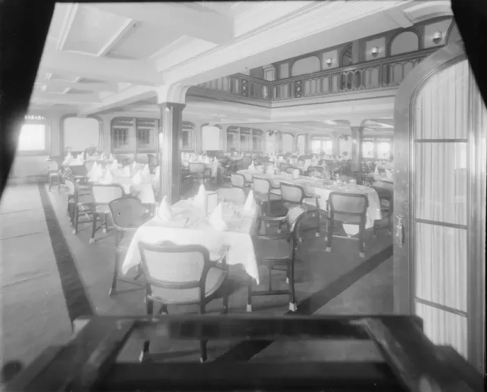 Framed Print : Interior shot of dining room, possibly the Royal Yacht Squadron, Cowes Framed Print : Interior shot of dining room, possibly the Royal Yacht Squadron, Cowes