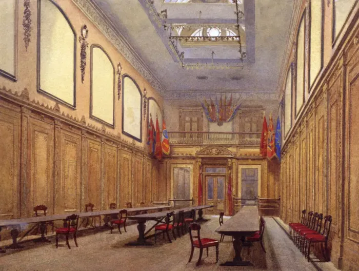 Framed Print : Interior of Skinners Hall, London, 1890. Artist: John Crowther Framed Print : Interior of Skinners Hall, London, 1890. Artist: John Crowther