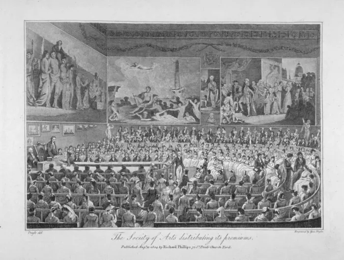 Framed Print : Interior of the Society of Arts building, John Adam Street, Westminster, London, 1804 Framed Print : Interior of the Society of Arts building, John Adam Street, Westminster, London, 1804