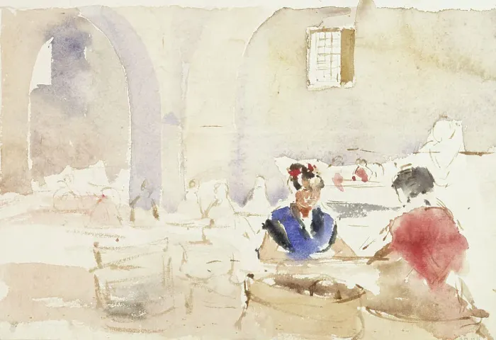 Framed Print : Interior from Spain (Tobacco Factory in Seville), 1881. Creator: Albert Edelfelt Framed Print : Interior from Spain (Tobacco Factory in Seville), 1881. Creator: Albert Edelfelt