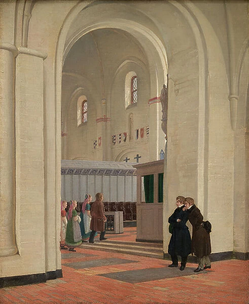 The Interior of St Bendt's Church at Ringsted, 1829. Creator: Constantin Hansen