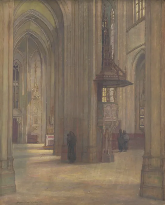 Framed Print : Interior of St. Elisabeth Cathedral, 1919. Creator: Elemir Halasz-Hradil Framed Print : Interior of St. Elisabeth Cathedral, 1919. Creator: Elemir Halasz-Hradil