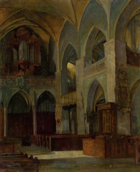 Framed Print : Interior of St. James Church in Levoca, 1910-1920. Creator: Florian Milan Framed Print : Interior of St. James Church in Levoca, 1910-1920. Creator: Florian Milan