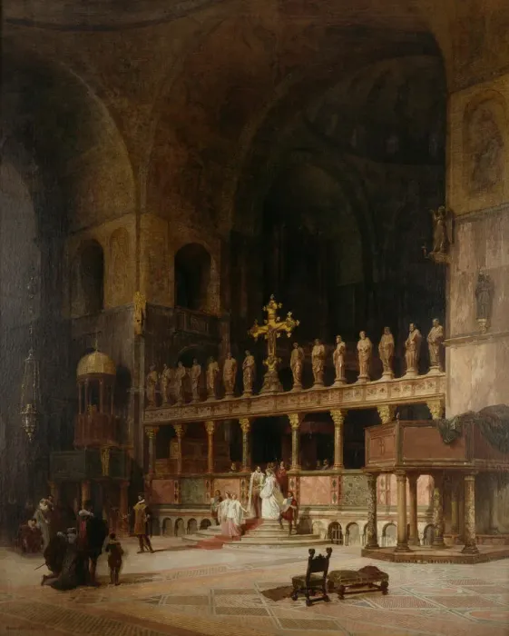 Framed Print : Interior of St. Mark s, Venice, 1869. Creator: David Dalhoff Neal Framed Print : Interior of St. Mark s, Venice, 1869. Creator: David Dalhoff Neal