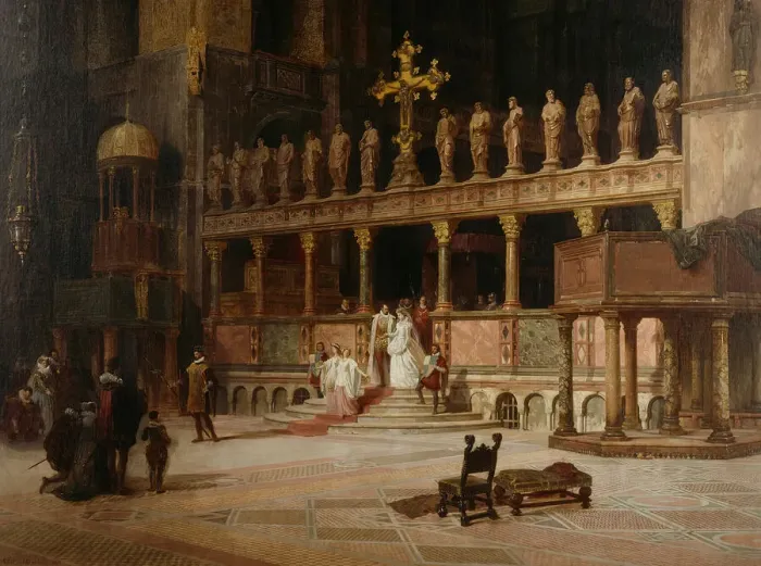 Framed Print : Interior of St. Mark s, Venice, 1869. Creator: David Dalhoff Neal Framed Print : Interior of St. Mark s, Venice, 1869. Creator: David Dalhoff Neal