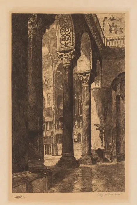 Framed Print : Interior of St. Marks, Venice. Creator: Otto H. Bacher (American, 1856-1909) Framed Print : Interior of St. Marks, Venice. Creator: Otto H. Bacher (American, 1856-1909)