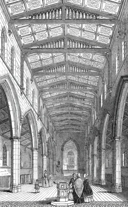Framed Print : Interior of St. Marys New Church, Herne Hill, 1844. Creator: Unknown Framed Print : Interior of St. Marys New Church, Herne Hill, 1844. Creator: Unknown