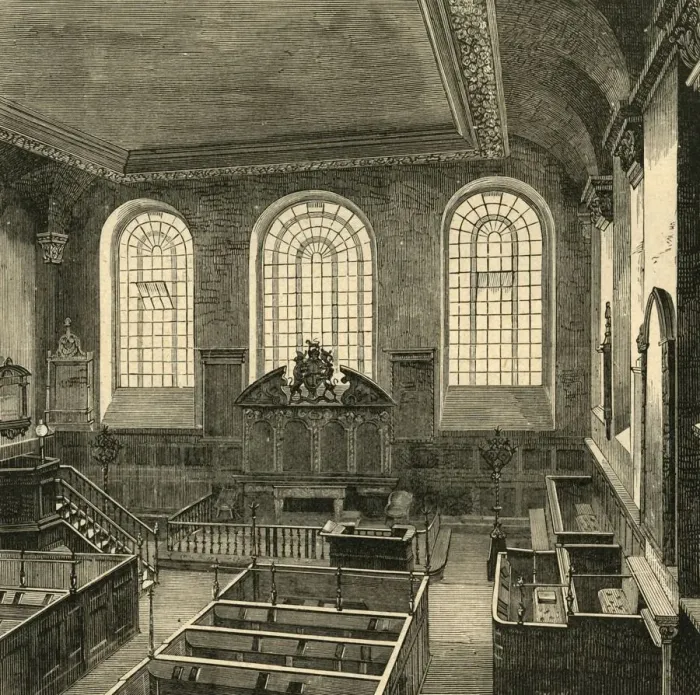 Framed Print : Interior of St. Michaels, Wood Street, 1876, (1897). Creator: Unknown Framed Print : Interior of St. Michaels, Wood Street, 1876, (1897). Creator: Unknown