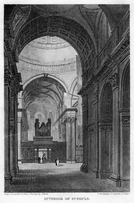 Framed Print : Interior of St Pauls Cathedral, City of London, 1816. Artist: Hobson Framed Print : Interior of St Pauls Cathedral, City of London, 1816. Artist: Hobson