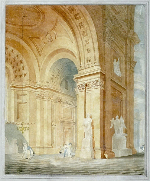 Interior of St Pauls Cathedral, City of London, 1836