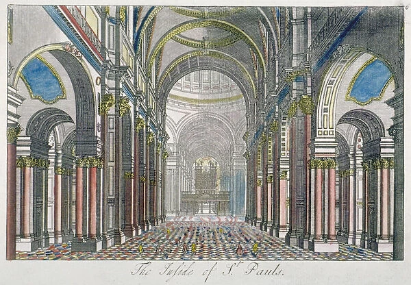 Interior of St Pauls Cathedral, looking east from the nave towards the choir, City of London