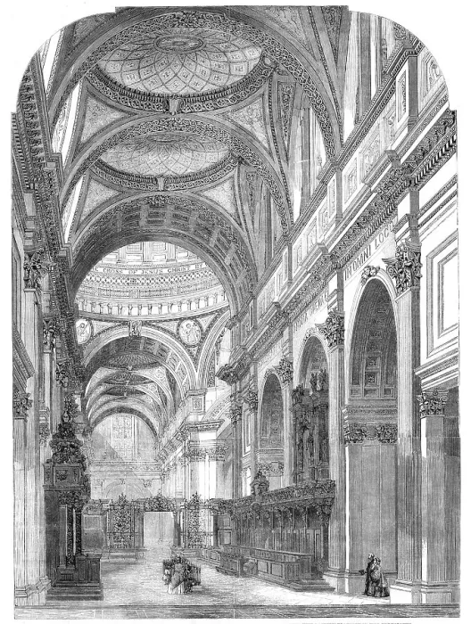 Framed Print : The Interior of St. Paul's Cathedral, showing the improvements recently made, with the new... 1860. Creator: Unknown
