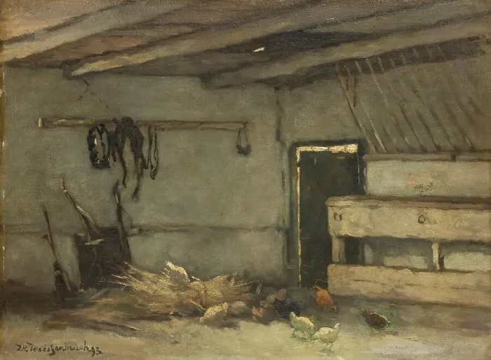 Framed Print : Interior of a Stable, 1895. Creator: Jan Hendrik Weissenbruch Framed Print : Interior of a Stable, 1895. Creator: Jan Hendrik Weissenbruch
