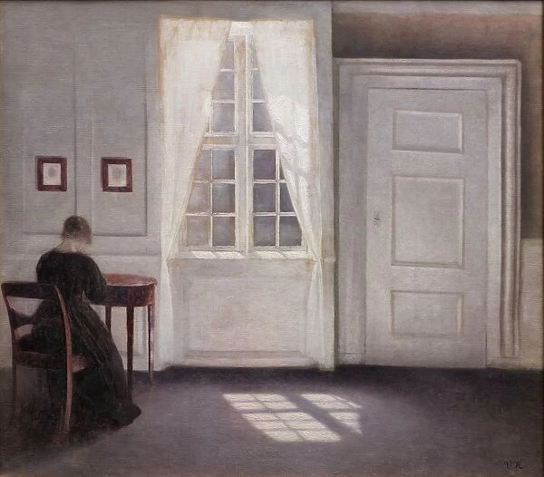 Interior in Strandgade, Sunlight on the Floor, 1901. Creator: Hammershoi, Vilhelm (1864-1916)