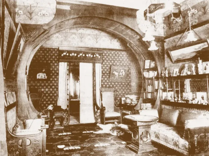 Framed Print : Interior of the study in the villa Black Swan of Nikolai Pavlovich Ryabushinsky, 1910s Framed Print : Interior of the study in the villa Black Swan of Nikolai Pavlovich Ryabushinsky, 1910s