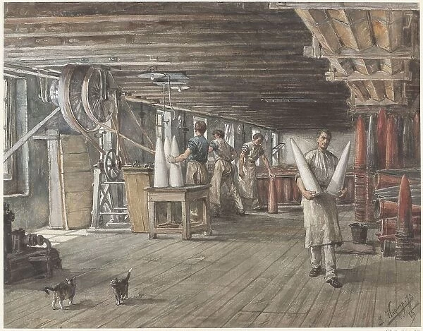 Interior of the sugar factory of the Vom Rath company, 1885. Creator: Ernst Witkamp