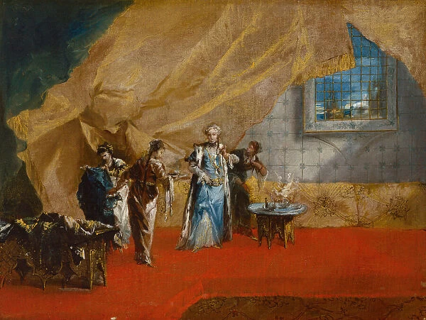 Interior: A Sultana taking Coffee in the Harem, 1742  /  43. Creator: Antonio Guardi