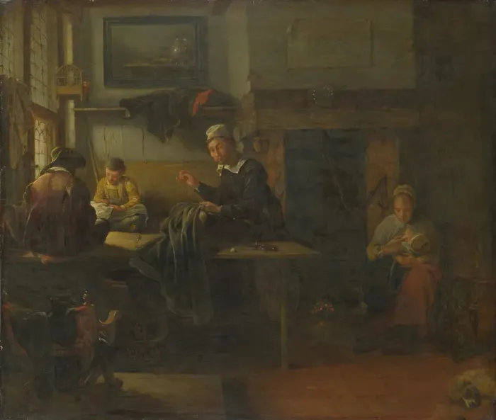 Framed Print : Interior of a Tailors Shop, c. 1660. Artist: Brekelenkam, Quiringh van (ca 1622-ca 1669) Framed Print : Interior of a Tailors Shop, c. 1660. Artist: Brekelenkam, Quiringh van (ca 1622-ca 1669)