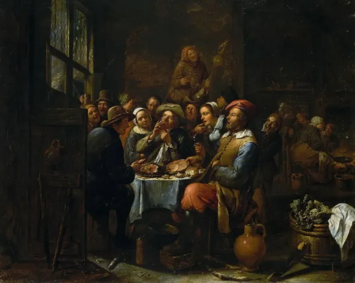 Framed Print : Interior of a Tavern, c. 1650-1660. Creator: Tilborgh (Tilborch), Gillis van (c. 1625-c Framed Print : Interior of a Tavern, c. 1650-1660. Creator: Tilborgh (Tilborch), Gillis van (c. 1625-c
