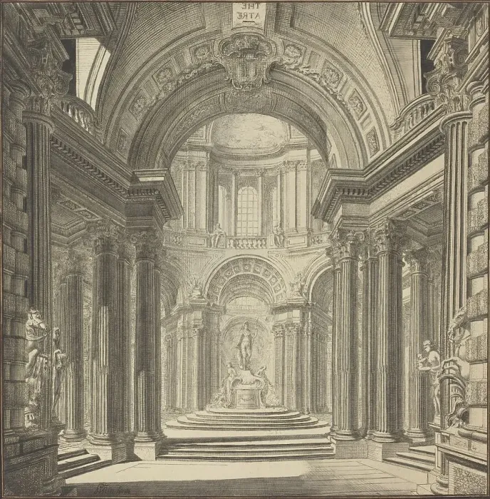 Framed Print : Interior of a Temple, c. 1750. Creator: Pierre Varin Framed Print : Interior of a Temple, c. 1750. Creator: Pierre Varin