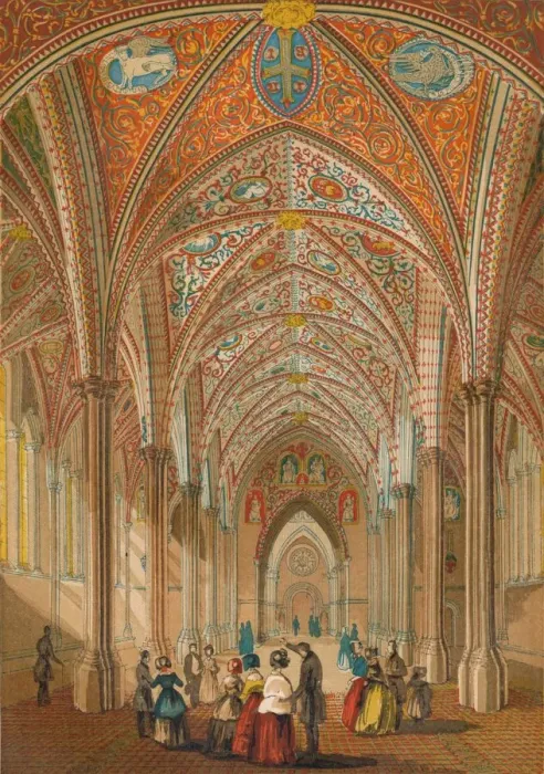 Framed Print : Interior of the Temple Church, c1845, (1864) Framed Print : Interior of the Temple Church, c1845, (1864)