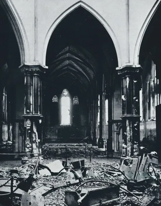 Framed Print : Interior of the Temple Church after the fire, 1941 Framed Print : Interior of the Temple Church after the fire, 1941