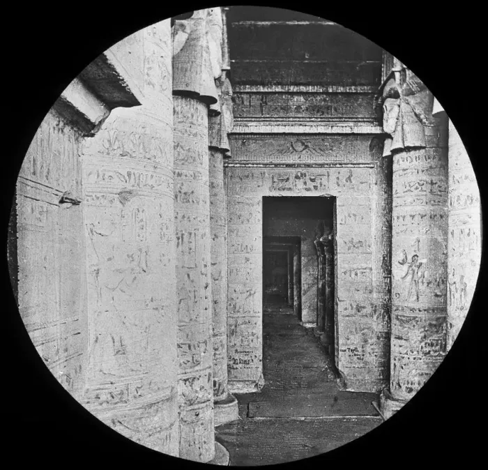 Framed Print : Interior of the Temple of Dendera, Egypt, c1890. Artist: Newton & Co