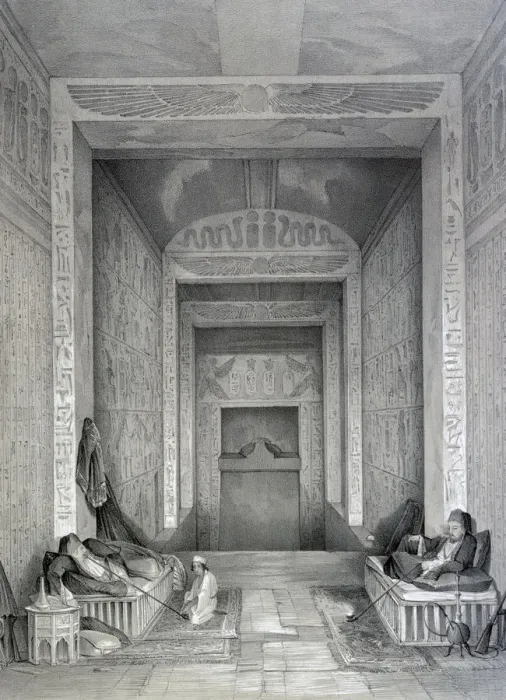 Framed Print : Interior of a Temple, Egypt, 19th century. Artist: George Moore Framed Print : Interior of a Temple, Egypt, 19th century. Artist: George Moore