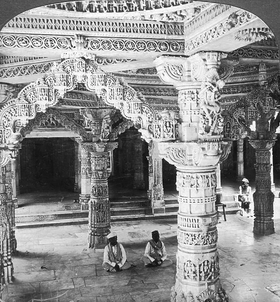 Interior of the Temple of Vimala Sah, Mount Abu, India, 1903. Artist: Underwood & Underwood