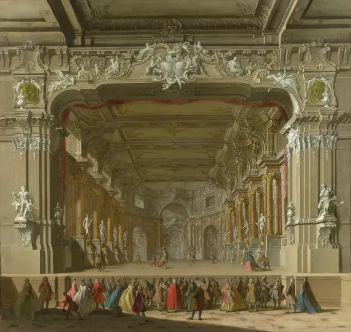 Framed Print : The Interior of a Theatre, Early 18th cen Artist: Italian master