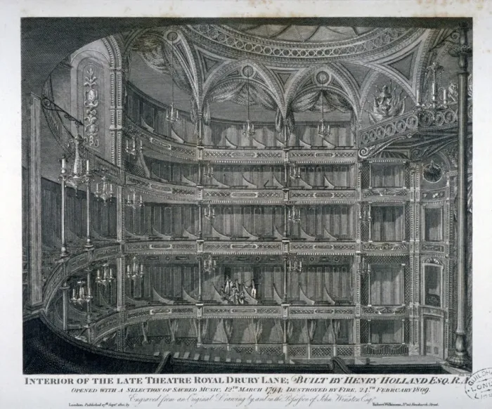 Framed Print : Interior of the Theatre Royal, Drury Lane, 1810. Artist: Thomas Dale Framed Print : Interior of the Theatre Royal, Drury Lane, 1810. Artist: Thomas Dale
