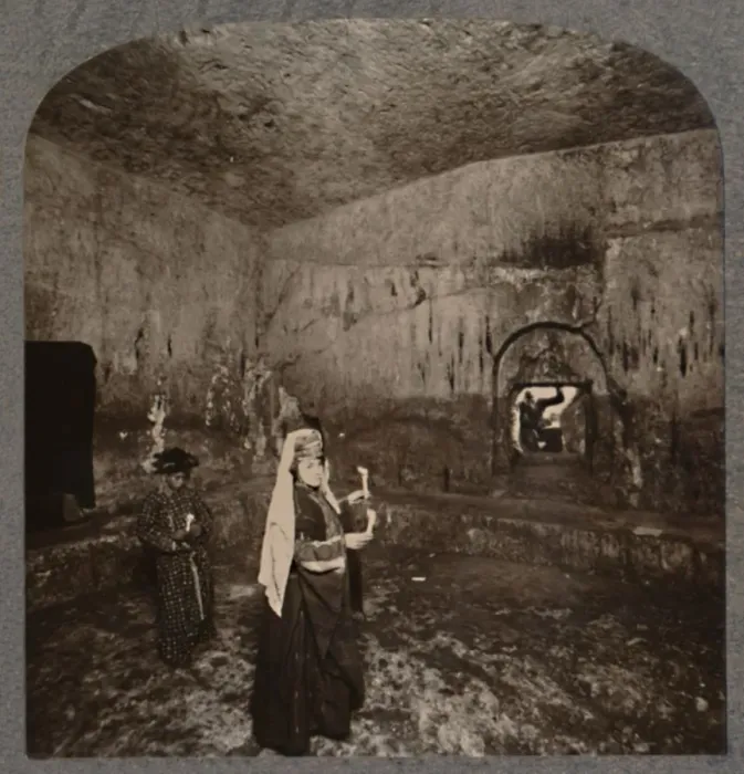 Framed Print : Interior of the Tombs of the Kings on the road to Nablus, c1900 Framed Print : Interior of the Tombs of the Kings on the road to Nablus, c1900