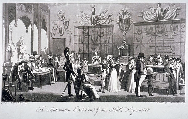Interior view of the Automaton Exhibition in the Gothic Hall, Haymarket, London, 1826