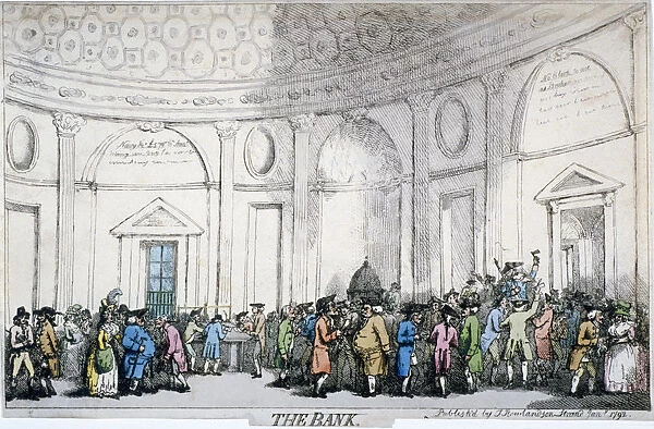 Interior view of the Bank of England, City of London, 1792. Artist