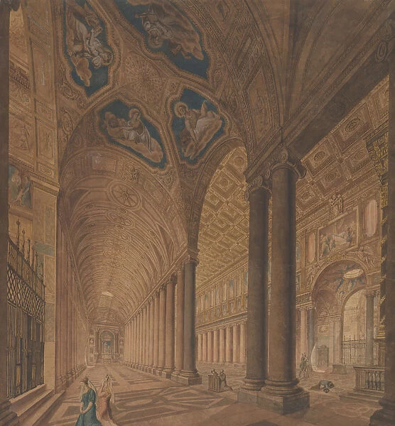 Interior View of the Basilica of Santa Maria Maggiore, Rome, 1833