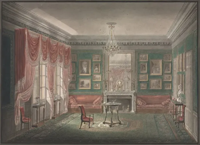Framed Print : Interior View, c. 1805-1810. Creator: Anonymous Framed Print : Interior View, c. 1805-1810. Creator: Anonymous
