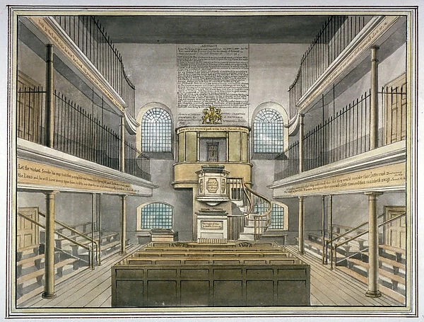 Interior view of the chapel, Horsemonger Lane Prison, Union Road, Southwark, London, 1826