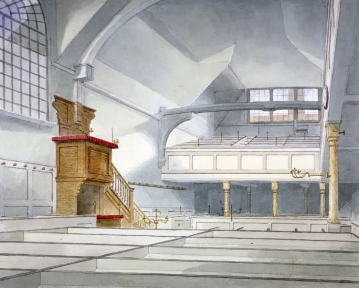 Framed Print : Interior view of the Church of St Bartholomew-the-Great, Smithfield, City of London, 1821 Framed Print : Interior view of the Church of St Bartholomew-the-Great, Smithfield, City of London, 1821