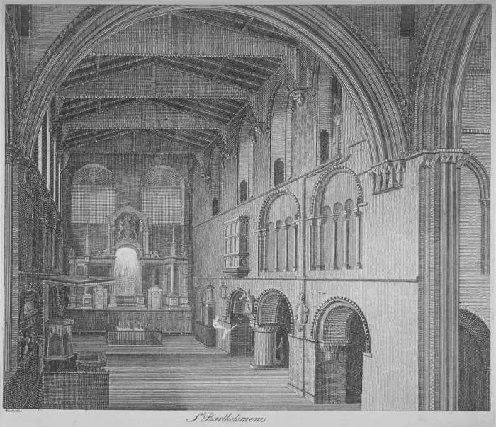 Framed Print : Interior view of the Church of St Bartholomew-the-Great, Smithfield, City of London, 1800 Framed Print : Interior view of the Church of St Bartholomew-the-Great, Smithfield, City of London, 1800
