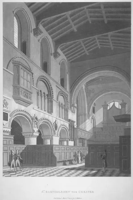 Framed Print : Interior view of the Church of St Bartholomew-the-Great, Smithfield, City of London, 1800 Framed Print : Interior view of the Church of St Bartholomew-the-Great, Smithfield, City of London, 1800