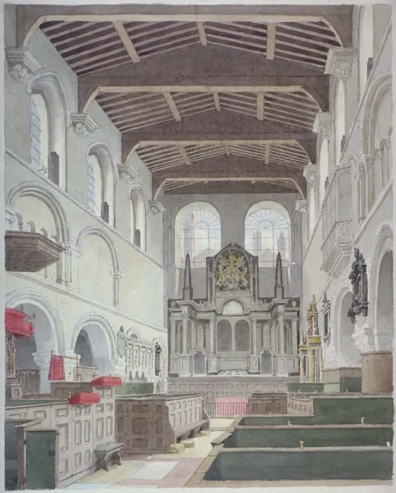 Framed Print : Interior view of the Church of St Bartholomew-the-Great, Smithfield, City of London, 1821 Framed Print : Interior view of the Church of St Bartholomew-the-Great, Smithfield, City of London, 1821