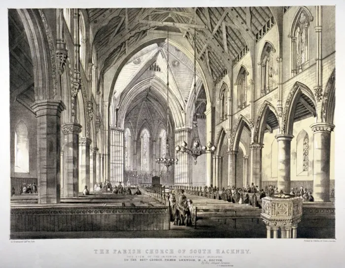 Framed Print : Interior view of the Church of St John of Jerusalem, Hackney, London, c1850. Artist Framed Print : Interior view of the Church of St John of Jerusalem, Hackney, London, c1850. Artist