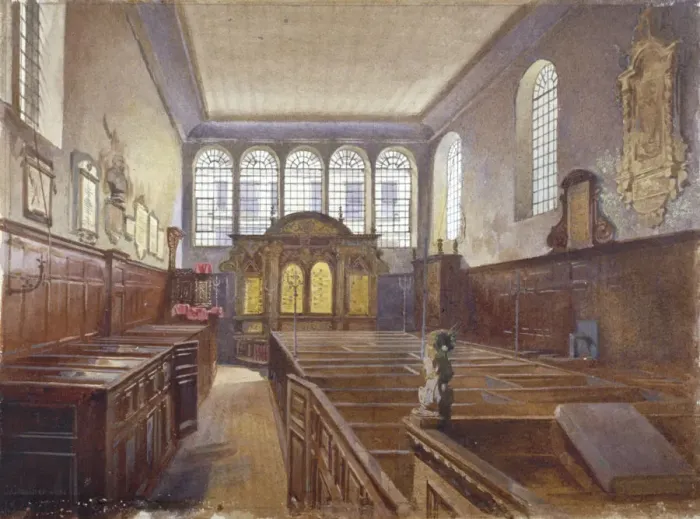 Framed Print : Interior view of the Church of St Matthew, Friday Street, City of London, 1881. Artist Framed Print : Interior view of the Church of St Matthew, Friday Street, City of London, 1881. Artist