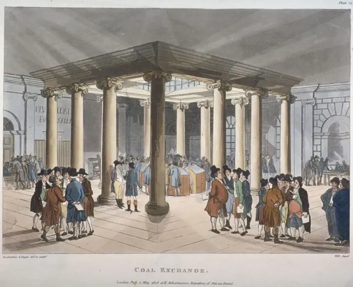 Framed Print : Interior view of the Coal Exchange, Thames Street, City of London, 1808 Framed Print : Interior view of the Coal Exchange, Thames Street, City of London, 1808