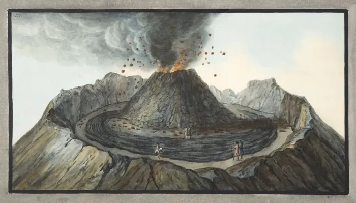 Framed Print : Interior view of the Crater of Mount Vesuvius, as it was before the great eruption of 1767, 1776 Framed Print : Interior view of the Crater of Mount Vesuvius, as it was before the great eruption of 1767, 1776