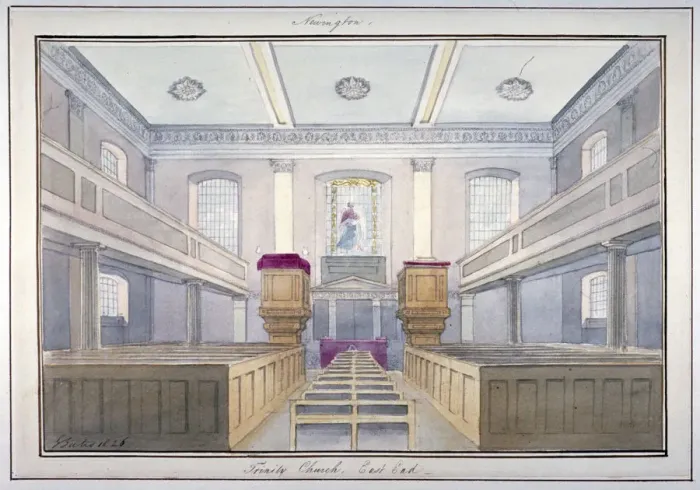 Framed Print : Interior view of the east end of Holy Trinity Church, Newington, Southwark, London, 1826 Framed Print : Interior view of the east end of Holy Trinity Church, Newington, Southwark, London, 1826