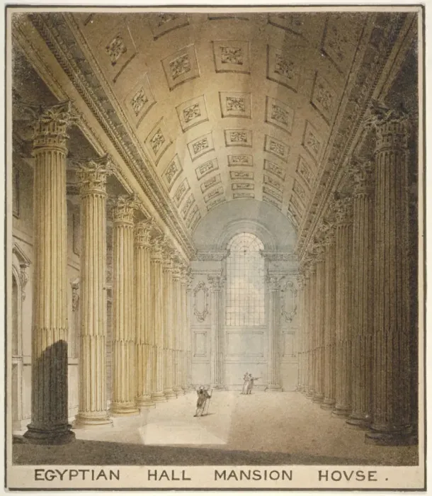 Framed Print : Interior view of the Egyptian Hall, Mansion House, City of London, 1820 Framed Print : Interior view of the Egyptian Hall, Mansion House, City of London, 1820