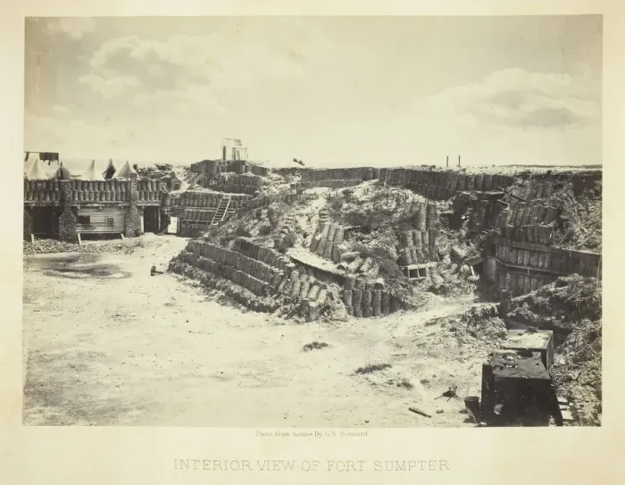Framed Print : Interior View of Fort Sumpter, 1866. Creator: George N. Barnard Framed Print : Interior View of Fort Sumpter, 1866. Creator: George N. Barnard
